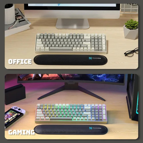 Vista 7 de Creamy Mechanical Gaming Keyboard Wireless - 100 Keys Hot-Swappable Retro Design, Silent Linear Switches, 3-Mode (BT2.4GUSB-C), LED Backlit