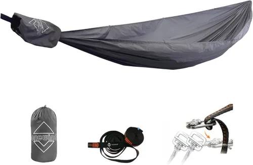 Vista 10 de Onewind Hamaca de campamento ultraligera de 11 pies, hamaca portátil con 2 correas de árbol de 12 pies, hamaca ligera de nailon Ripstop 40D de 1.7