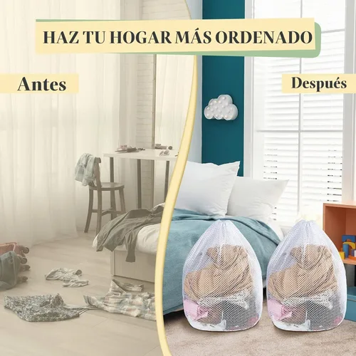 Vista 4 de 20 bolsas de malla para lavandería a granel con cordón de 20 x 24 pulgadas, bolsa de malla blanca resistente lavable a máquina, resistente bolsa