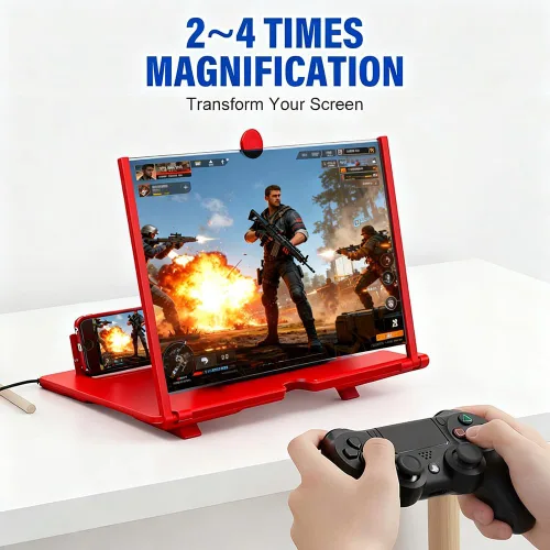 Vista 4 de Lupa de pantalla de 10 pulgadas, pantalla de lupa para teléfono móvil HD 3D, pantalla de proyector de lupa para teléfono celular, diseño plegable