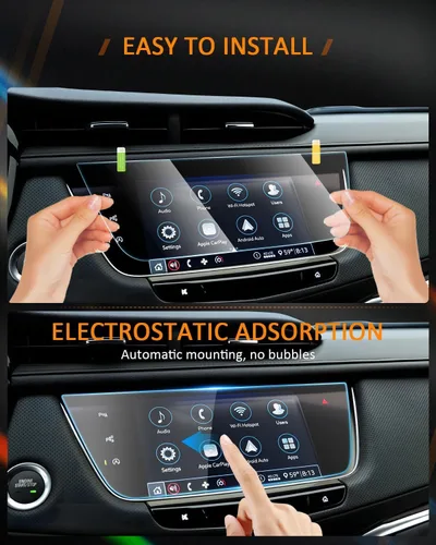 Vista 4 de CDEFG Paquete de 2 protectores de pantalla de vidrio templado para Cadillac XT5 XT6 para Cadillac XT5 XT6 Accesorios 2017 2018 2019 2020 2021 2022