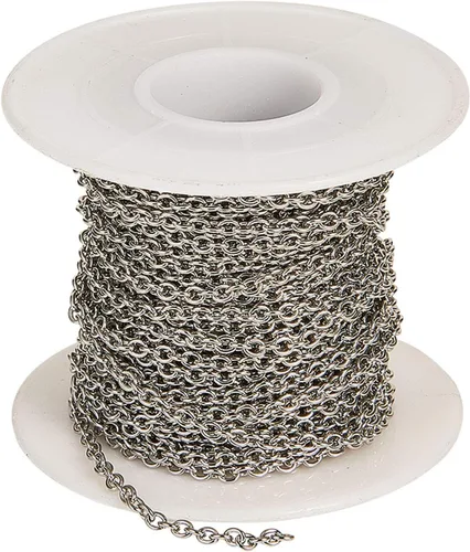 Vista 19 de DanLingJewelry Cadena de cable Rolo de acero inoxidable 304 de 16 pies, cadena de eslabones de cable redondo, cadena Belcher para fabricación