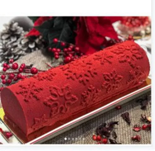 Vista 5 de Kit de patrón de copo de nieve de Navidad, tapete de textura, molde de silicona para tartas, mousse, postre, utensilios para hornear