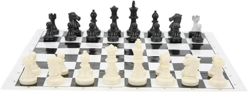 Vista 4 de ZJchao Piezas de ajedrez, plástico 32 piezas de ajedrez medievales, juego de ajedrez estándar internacional, juego de ajedrez juego de ajedrez