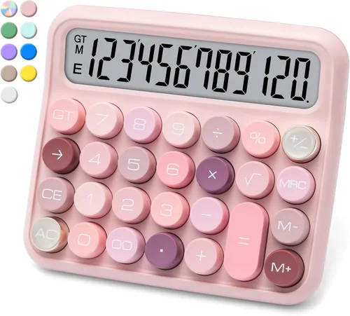 Vista 10 de VEWINGL Calculadora mecánica de escritorio de 12 dígitos con pantalla LCD extra grande de 5 pulgadas, botones grandes de fácil presión, pantalla