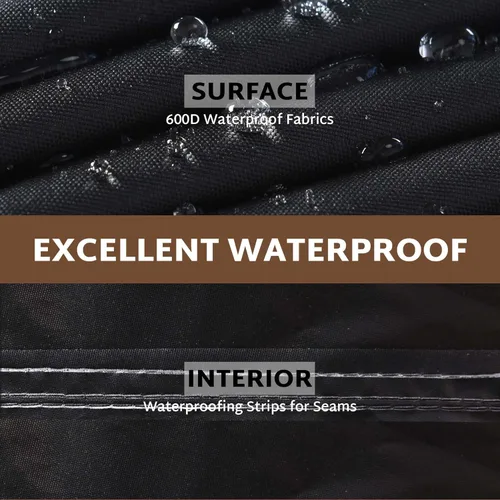 Vista 4 de iBirdie Funda para Muebles de Patio Exterior que se Ajusta a Sofás Seccionales en Forma de L de 100" x 130", 99" x 128", 98" x 126", Impermeable