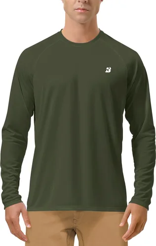 Vista 29 de Roadbox Camisas de Protección Solar UV UPF 50+ para Hombres Manga Larga SPF Rash Guard para Pesca Senderismo Natación Correr