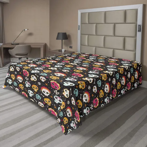 Vista 86 de Ambesonne Sábana encimera floral, patrón rítmico de ramas de bayas de Navidad, suave y cómoda, ropa de cama decorativa de 1 pieza, tamaño Verde