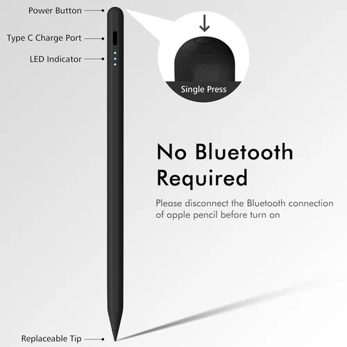 Vista 8 de Lápiz óptico para iPad, lápiz óptico de carga rápida de 13 minutos con rechazo de palma, sensibilidad de inclinación, compatible con iPad Air