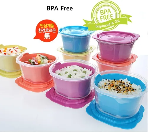 Vista 4 de MATCOOK - Juego de 8 recipientes de arroz para alimentos y alimentos con doble vapor sin bisfenol A (15.6 onzas), ideal para regalo