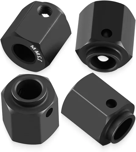 Vista 4 de RCLIONS Aluminio 0.472 in Hex Wheel Hex Hubs para TRX4 1/10 RC Crawler Car (negro)