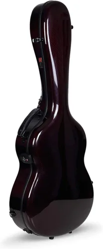 Vista 17 de Crossrock Funda de policarbonato para guitarra clásica, carcasa rígida 4/4 antiarañazos con bloqueo TSA, correas de mochila, interior de terciopelo