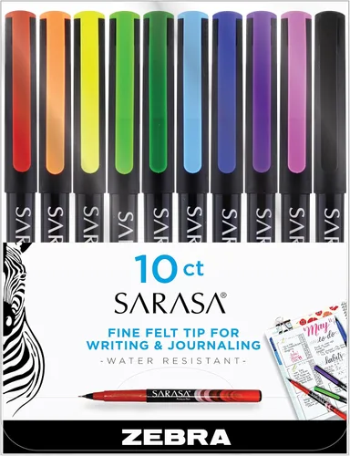 Vista 8 de Zebra Sarasa - Marcador de línea fina, 0.8 mm, negro, 12 unidades (66110)