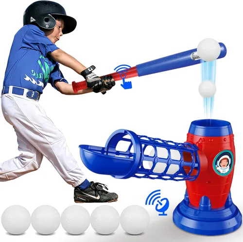 LZZAPJ Juegos de T-Ball para Niños de 5-8 años, Juego de Tee Ball con Bat de Béisbol de Plástico, Juegos Deportivos y al Aire Libre para Pequeños,