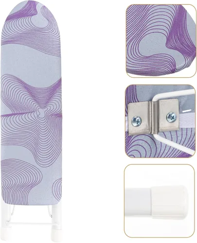 Vista 2 de SAFIGLE Tabla de planchar pequeña de mesa con cubierta resistente al calor, alfombrilla de planchar portátil para mangas y ropa, compacta y ligera