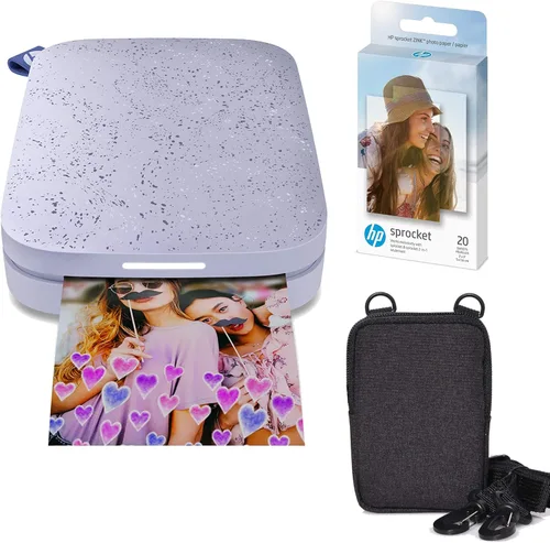 HP Sprocket Impresora fotográfica instantánea portátil 2x3 (Lilac) Paquete de papel Zink