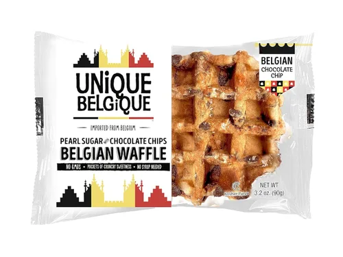 Vista 3 de Auténticos waffles belgas importados de azúcar de perlas (con chispas de chocolate, [4] waffles de 3.17 oz) (3.17 oz, 4, unidades)
