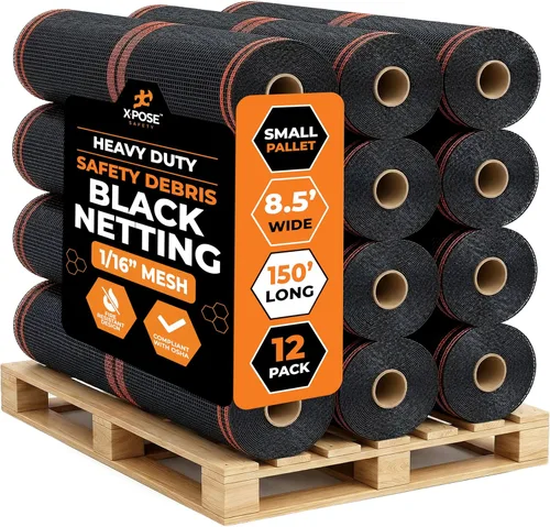 Vista 57 de Xpose Safety Red de seguridad para construcción de Xpose Safety - Rollo de material temporal de 150 pies, malla de 1/4" para cerca de andamio