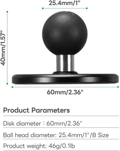Vista 8 de FANAUE Base de soporte para teléfono celular con cabeza de bola de 1 pulgada, soporte magnético para teléfono compatible con RAM Mount B tamaño 1