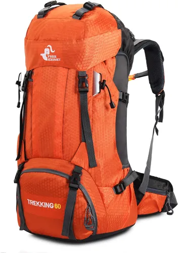 Vista 10 de Bseash Mochila impermeable de 60 L para senderismo y campamento con cubierta para lluvia, mochila grande para deportes al aire libre, mochila