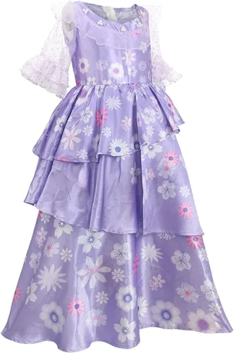 Vista 3 de Bleoavre Vestido de Isabela para cosplay vestido de princesa trajes de Halloween para mujer morado 1 M