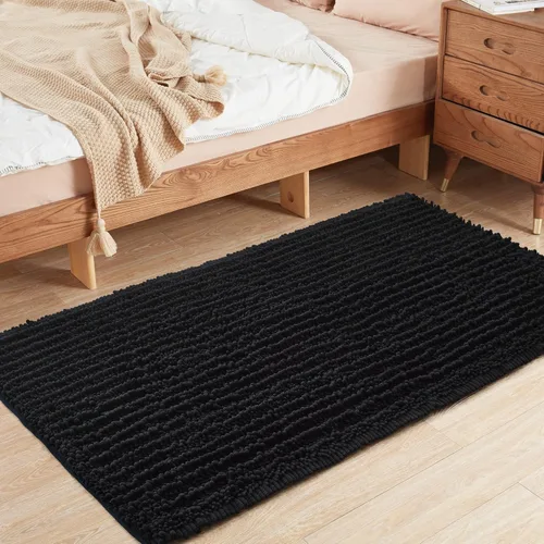 Vista 105 de FLOLEOPA Alfombras de baño de microfibra suave y esponjosa, tapetes de baño absorbentes, antideslizantes, lavables a máquina y de secado rápido