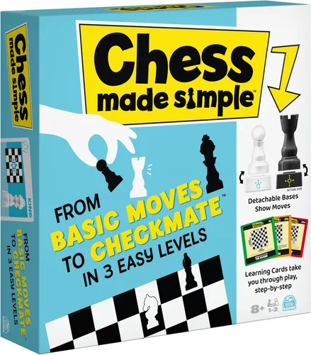 Vista 2 de Spin Master Games, Ajedrez hecho simple, aprende a jugar juegos de mesa de estrategia para principiantes, ajedrez, 2 jugadores, para niños a partir