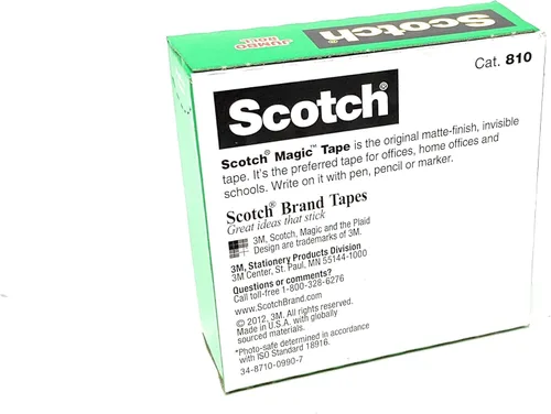 Vista 3 de Scotch Magic Tape 810 Recambio (3/4 in X 1500 in) 4 Rollos