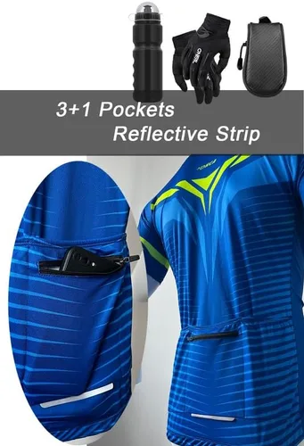 Vista 5 de Men's Cycling Jersey Short Sleeve Moisture Wicking Tops