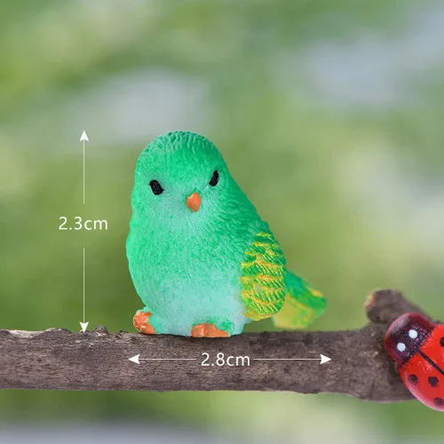 Vista 6 de MAOMIA Figuras decorativas de pájaros en miniatura, 12 piezas, mini figuras de casa de muñecas de pájaros, accesorios de decoración de jardín