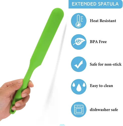 Vista 3 de Juego de 6 espátulas de silicona para tarros, juego de espátulas de crema para pasteles, antiadherentes, resistentes al calor, espátulas