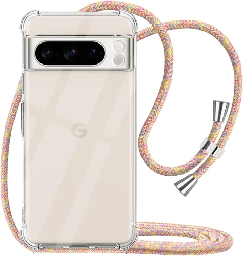 Vista 22 de YESPURE Funda para teléfono Google Pixel 7 Pro, transparente, ajustable, con cordón para el cuello, para mujeres, niñas, TPU suave, delgada, a