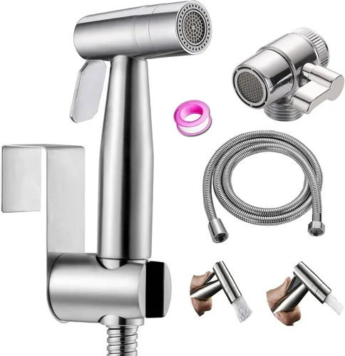 Pulverizador de bidé de mano para baño, rociador de acero inoxidable, cabezal de ducha para lavabo de baño o inodoro y baño de mascotas, con