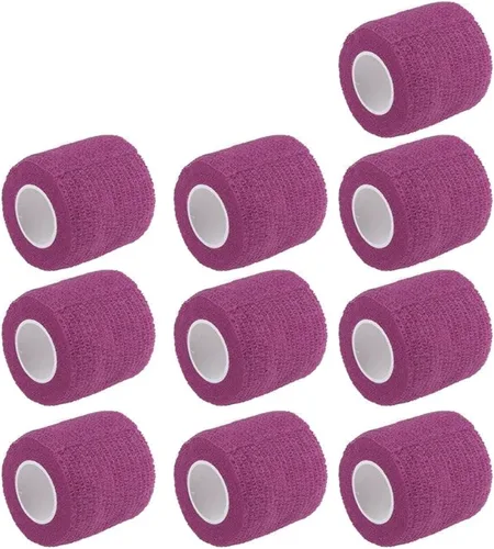 Vista 10 de ESUPPORT Vendajes cohesivos autoadherentes de 2 pulgadas x 5 yardas, cinta elástica fuerte de primeros auxilios para muñeca y tobillo, paquete de 10