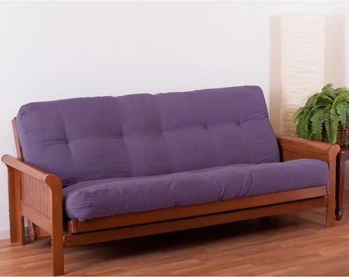 Vista 93 de Blazing Needles Renewal - Colchón futón de sarga de 8 pulgadas, individual, color borgoña