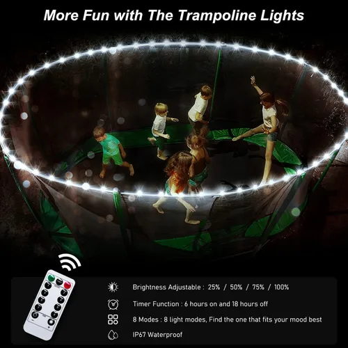 Vista 9 de JMEXSUSS Paquete de 2 luces de cuerda a pilas para exteriores, impermeables, cada una de 33 pies, 100 luces LED blancas de Navidad con control