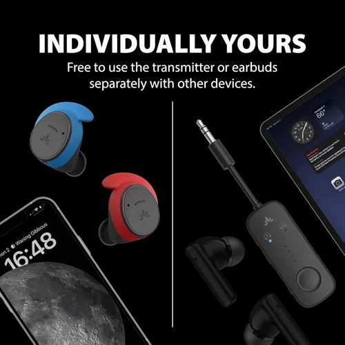 Vista 6 de Avantree Sky Ace - Auriculares inalámbricos con adaptador de avión para vuelo, Plug n Play, auriculares Bluetooth con cancelación de ruido