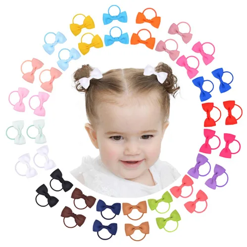 Vista 11 de 40 lazos para el pelo de 2 pulgadas para bebés y niñas, mini boutique, cinta elástica para el cabello, accesorios para niños pequeños