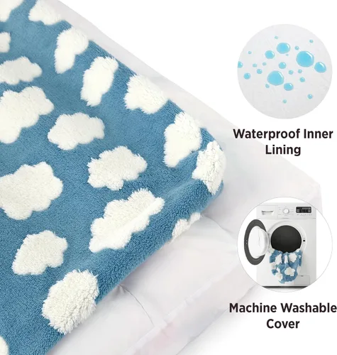 Vista 4 de LE SURE - Cama pequeña para perro con espuma triturada gruesa, cama para interiores con funda afelpada extraíble y base antideslizante, verde