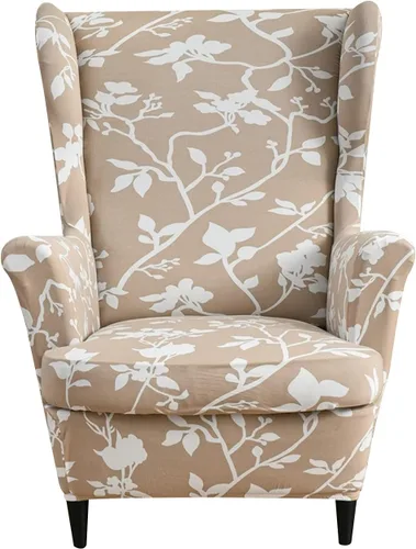 Vista 46 de Eco-Ancheng Funda para silla Wingback, 2 piezas, respaldo de ala, fundas de elastano para sillón con respaldo de ala, fundas para sillón con parte