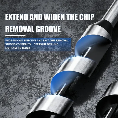 Vista 4 de Juego de 9 brocas largas para madera, vástago hexagonal de 1/4"-7/8" para madera blanda y dura, plástico, paneles de yeso y materiales compuestos