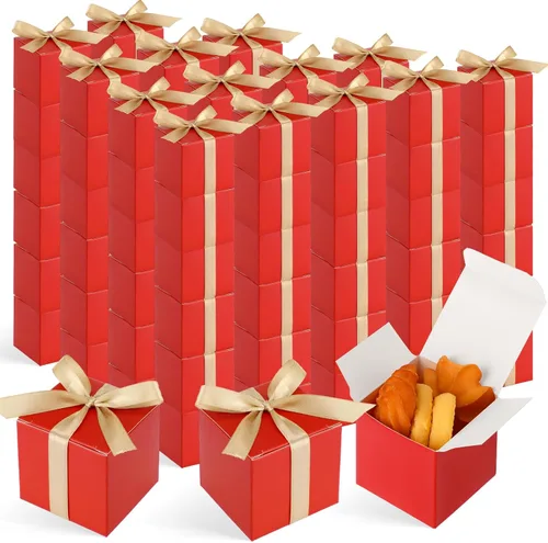 Vista 12 de Jutom 100 mini cajas de regalo, cajas de dulces extra pequeñas de papel con cinta dorada para el día de San Valentín, cumpleaños, boda, aniversario