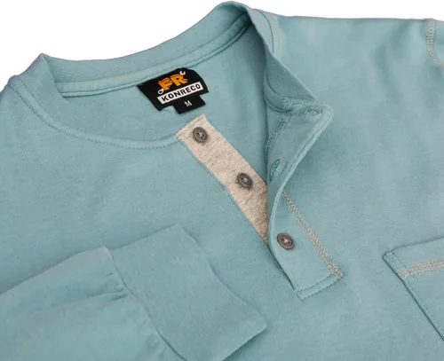 Vista 37 de KONRECO Camisas FR para hombres de manga larga Henley 7oz 100% algodón FRC camisa de soldadura de ropa