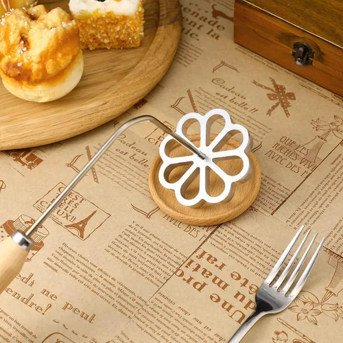 Vista 9 de IMIKEYA Molde para bunuelos con mango roseta Timbale Maker Flower Achappam Mold Waffle Mold Rosette Cookie Cutter herramienta para hornear