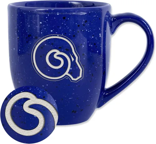 Vista 142 de Rico Industries NCAA Saint Joseph's (PA) Hawks Logo Principal Color Marrón 16 oz Logotipo del Equipo de Color Láser Grabado en Cerámica Moteada Taza