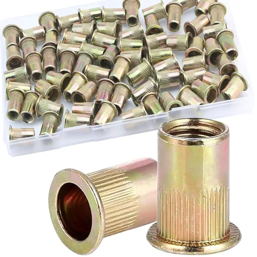 Vista 8 de Kits de tuercas remachables de acero inoxidable SAE y métrico JROUTH, surtido de 380 tuercas remachables y Nutsert, tamaños 8-32 10-24 1/4"-20