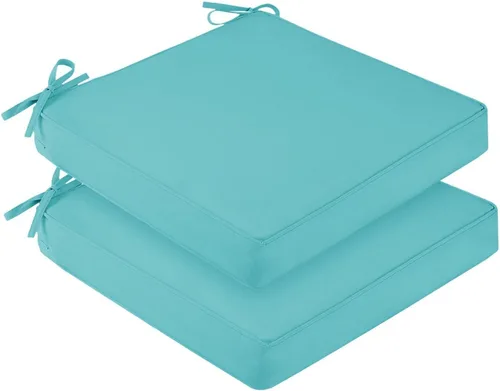Vista 25 de downluxe Cojines impermeables para sillas de exterior para muebles de patio, cojín para silla de patio de 18 x 18 x 2 pulgadas con lazos ajustables