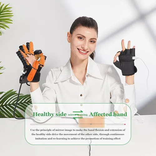 Vista 3 de GAOXIAO Rehabilitation Robot Gloves Finger Training, Rehab Hand Exerciser Aids Robotic Glove, Exercise Equipment for Patient with Cerebral Palsy or