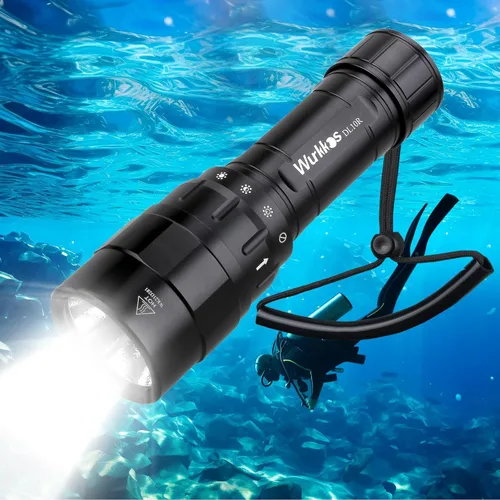 Wurkkos DL10R Luz de Buceo - 4500 Lúmenes Super Brillante Luz Subacuática con Interruptor Giratório Magnético Profundidad de Buceo 100m Luz de Buceo