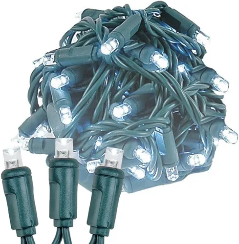 Vista 11 de Novelty Lights Tira de 50 luces LED rojas de Navidad de 25 pies para exteriores/interiores, espacio de 6 pulgadas, luces de alambre verde